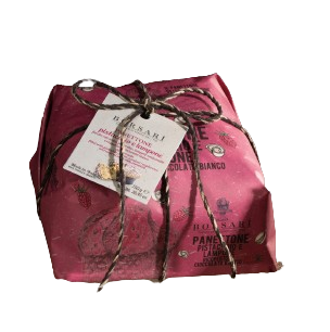 BORSARI Panettone su pistacijų kremu, džiovintomis avietėmis ir baltuoju šokoladu