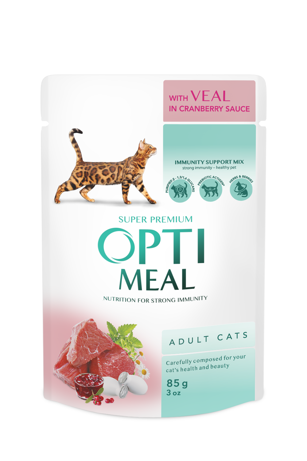 OPTIMEAL su veršiena, spanguolių padaže