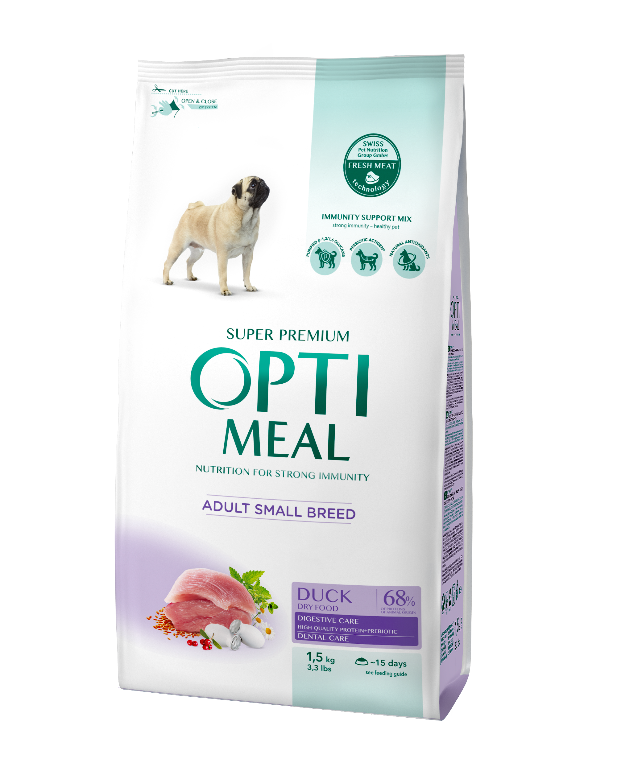 OPTIMEAL mažų veislių, antiena, sausas