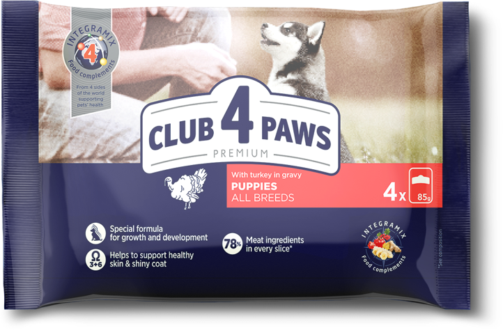 C4P šuniukams, kalakutiena su padažu