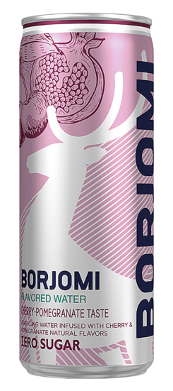 BORJOMI FLAVORED WATER gaz. stalo vanduo vyšnių - granatų skonio