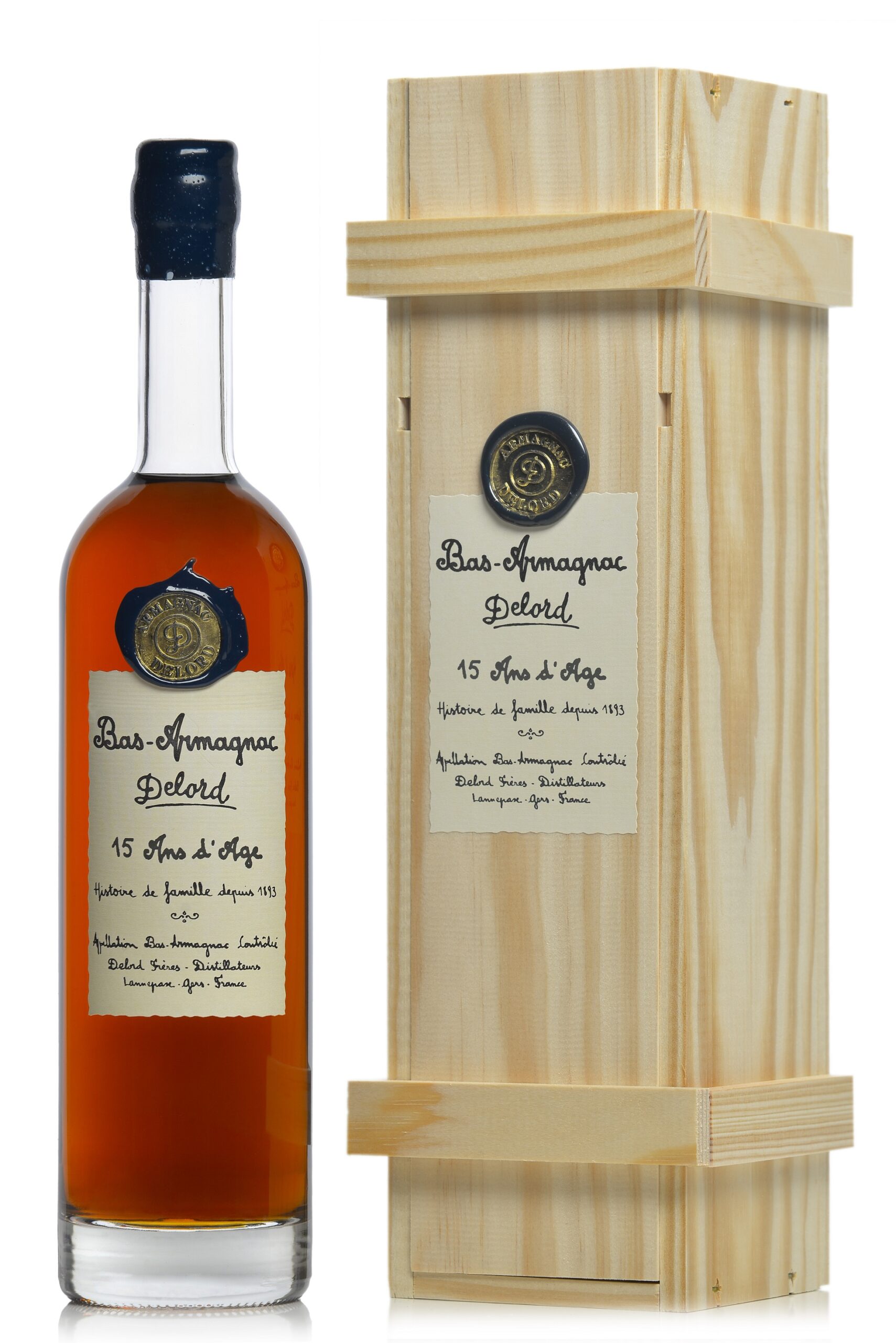 DELORD Bas Armagnac 15 years d'age medinėje dėžutėje