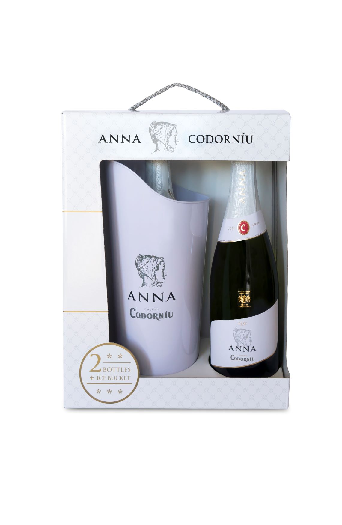 CODORNIU Anna Brut Cava D.O. 2 butelių rinkinys su ledo kibiru