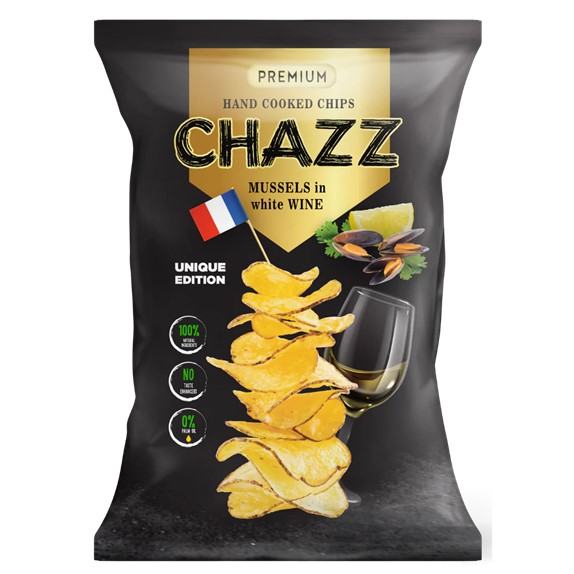 CHAZZ Bulvių traškučiai midijų ir balto vyno skonio