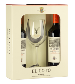 EL COTO Crianza Rioja D.O.C 2 buteliai su taure dėžutėje