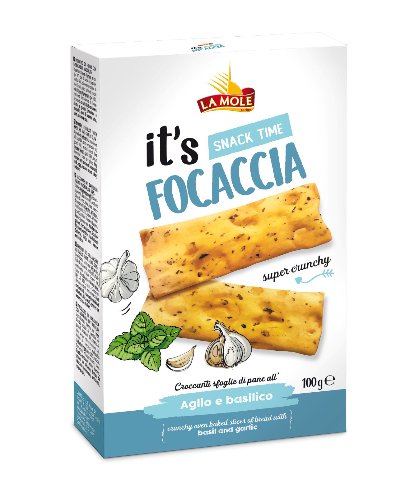 LA MOLE Focaccia su česnaku ir baziliku