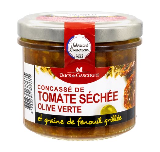 DUCS DE GASCOGNE džiovintų pomidorų užtepėlė su alyvuogėmis ir skrudintu pankoliu