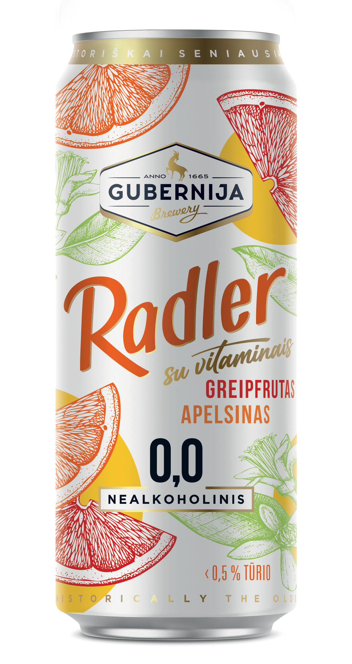 GUBERNIJA Radler greipfrutas apelsinas nealkoholinis