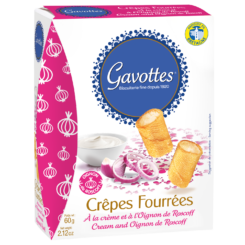 GAVOTTES su grietine ir Roscoff svogūnais